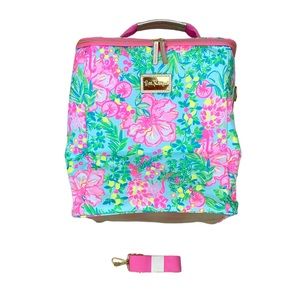 Lilly Pulitzer Insulated Wine Cooler Carrier Fruity Flamingo
